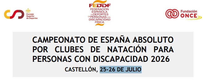 Foto portada de CAMPEONATO DE ESPAÑA ABSOLUTO POR CLUBES DE NATACIÓN PARA PERSONAS CON DISCAPACIDAD